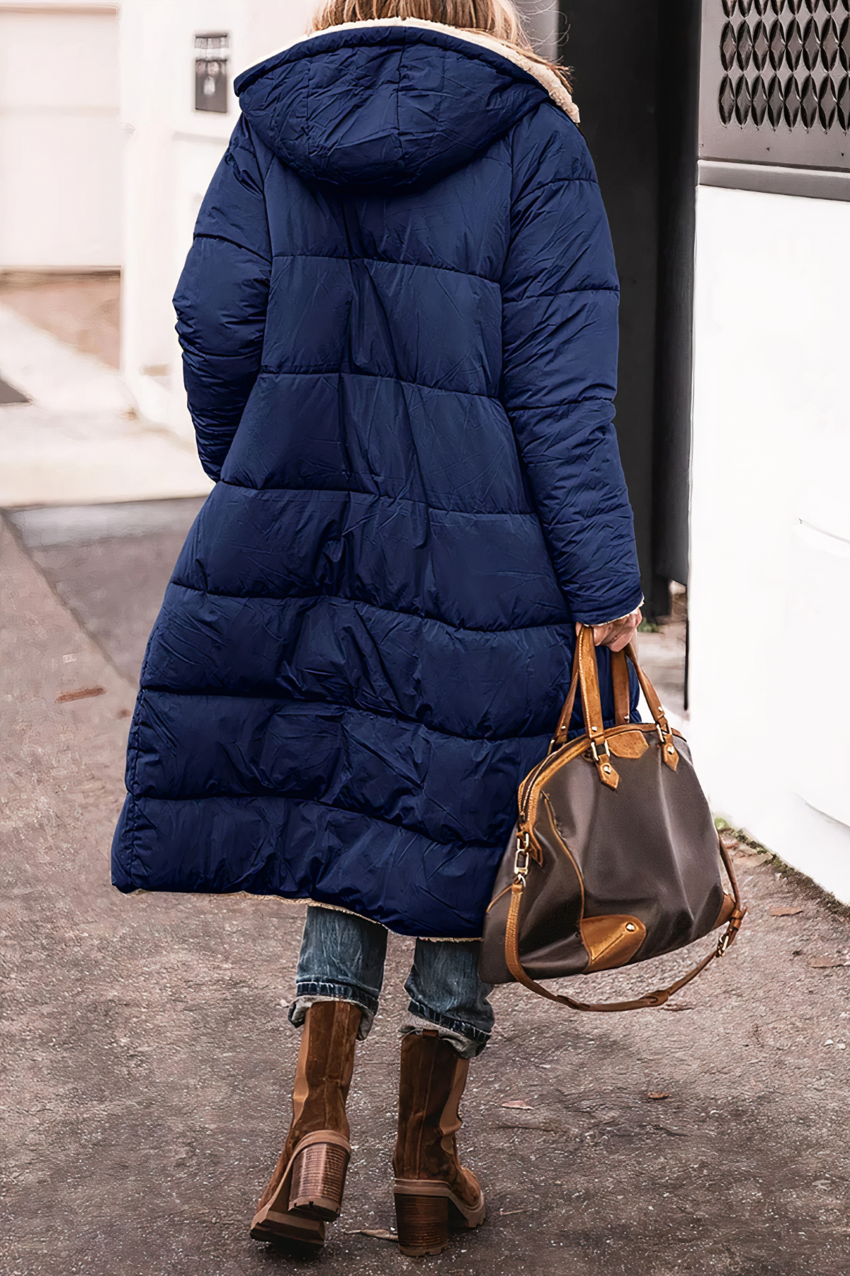 Long Padded Coat with Soft Lining for Everyday Warmth
