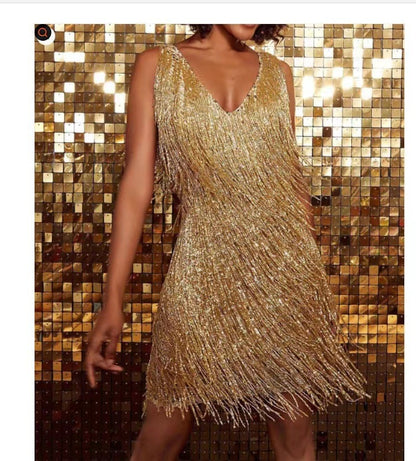 Women's Fringe Above-Knee Soft Dress