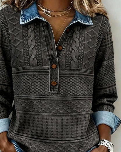 Women's Cable Knit Button Jumper