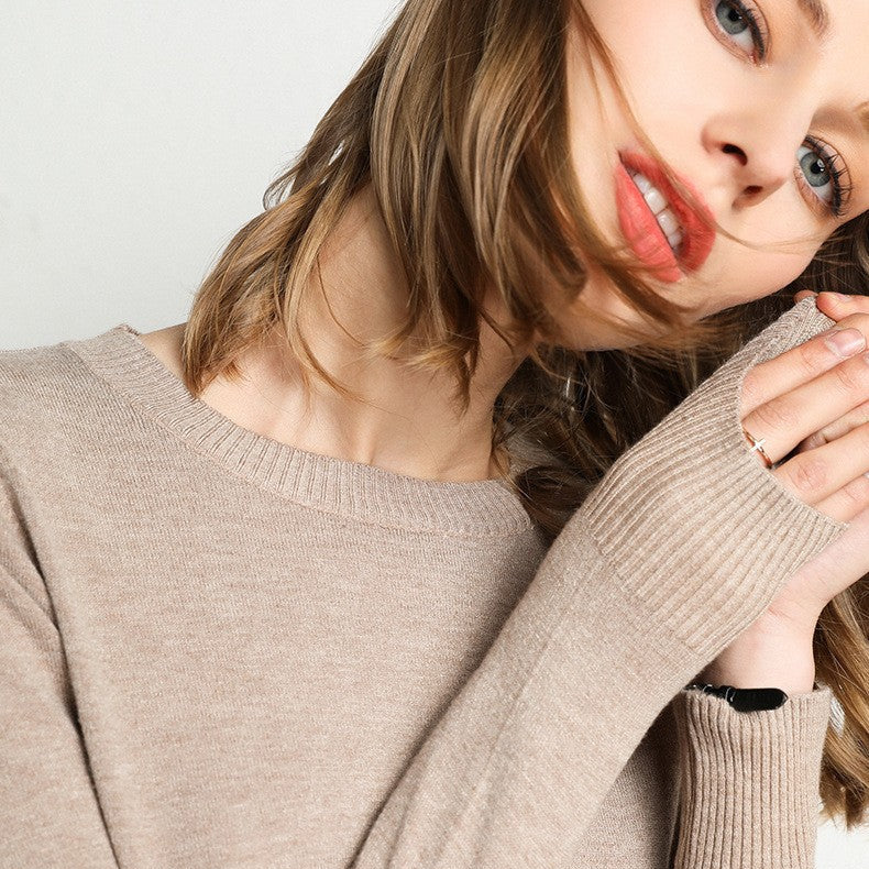 Women's Knit Round Neck Pullover Jumper