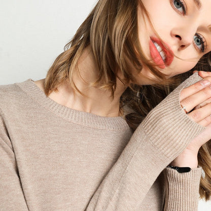 Women's Knit Round Neck Pullover Jumper