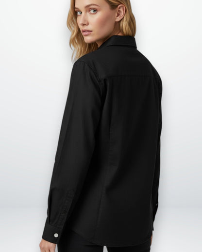 Women's Button-Front Chest Pocket Overshirt
