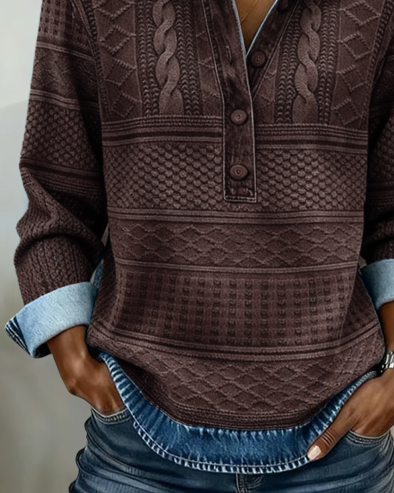Women's Cable Knit Button Jumper