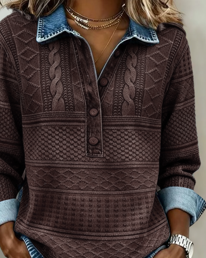 Women's Cable Knit Button Jumper