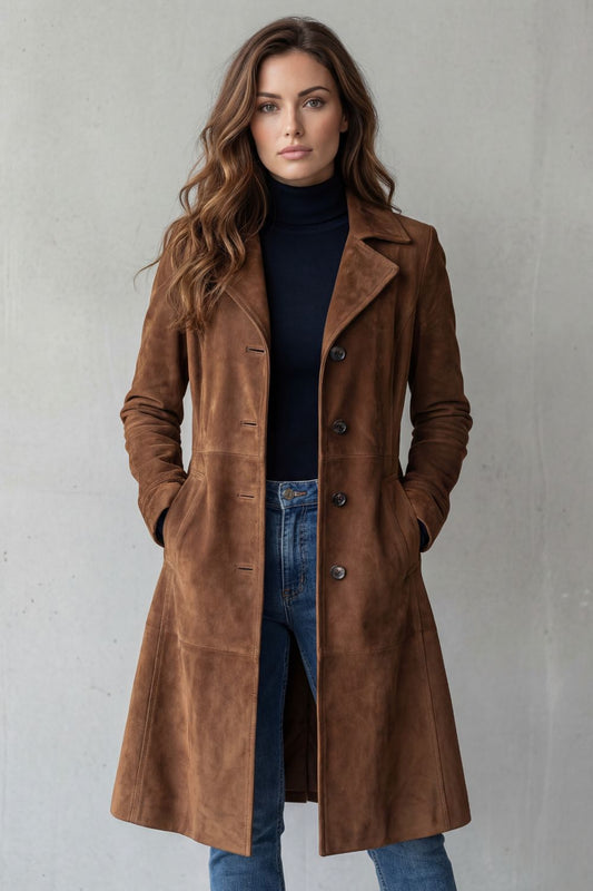 Women's Longline Tailored Notched Lapel Coat