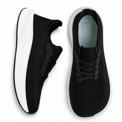 Knit Walking Shoes with Spacious Toe Box — Black