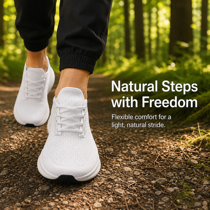 Knit Walking Shoes with Spacious Toe Box