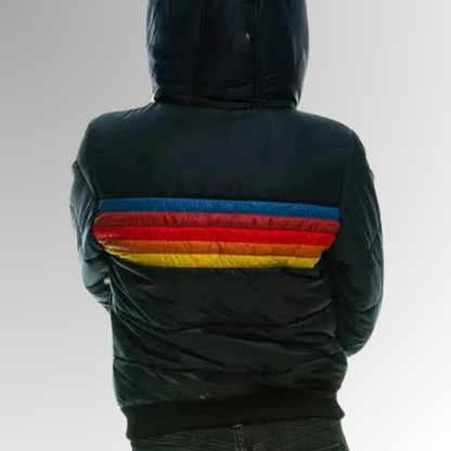 Women's Colour Block Hooded Puffer Jacket