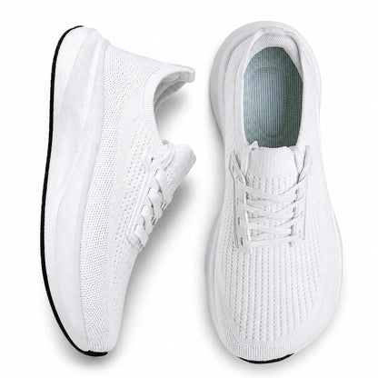 Knit Walking Shoes with Spacious Toe Box — White