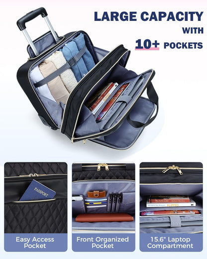 Organised Laptop Trolley Bag with Smooth Wheels