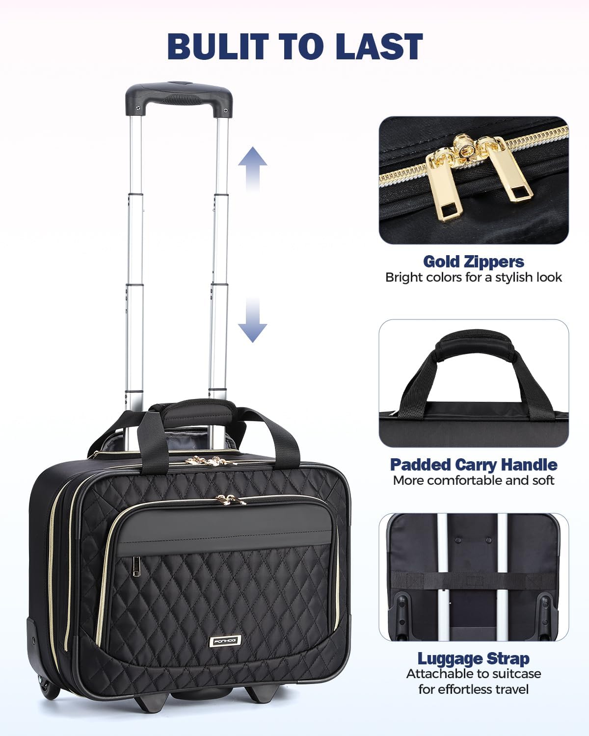 Organised Laptop Trolley Bag with Smooth Wheels