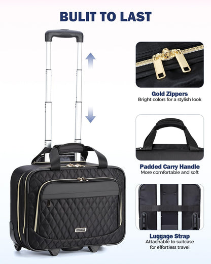 Organised Laptop Trolley Bag with Smooth Wheels