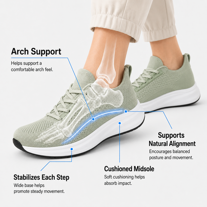Knit Walking Shoes with Spacious Toe Box