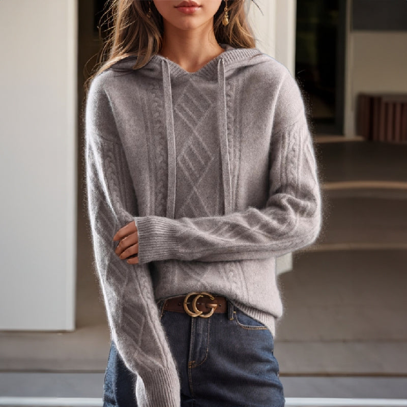 Soft Knit Hooded Jumper for Everyday Comfort — Gray
