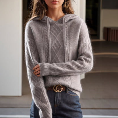 Soft Knit Hooded Jumper for Everyday Comfort — Gray