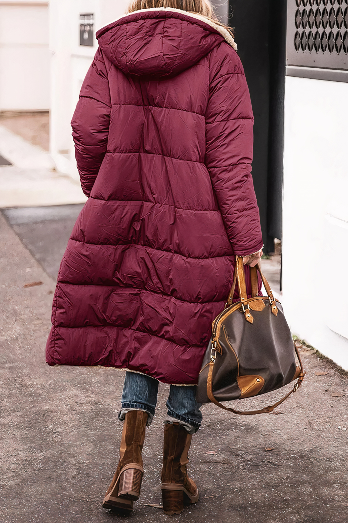 Long Padded Coat with Soft Lining for Everyday Warmth