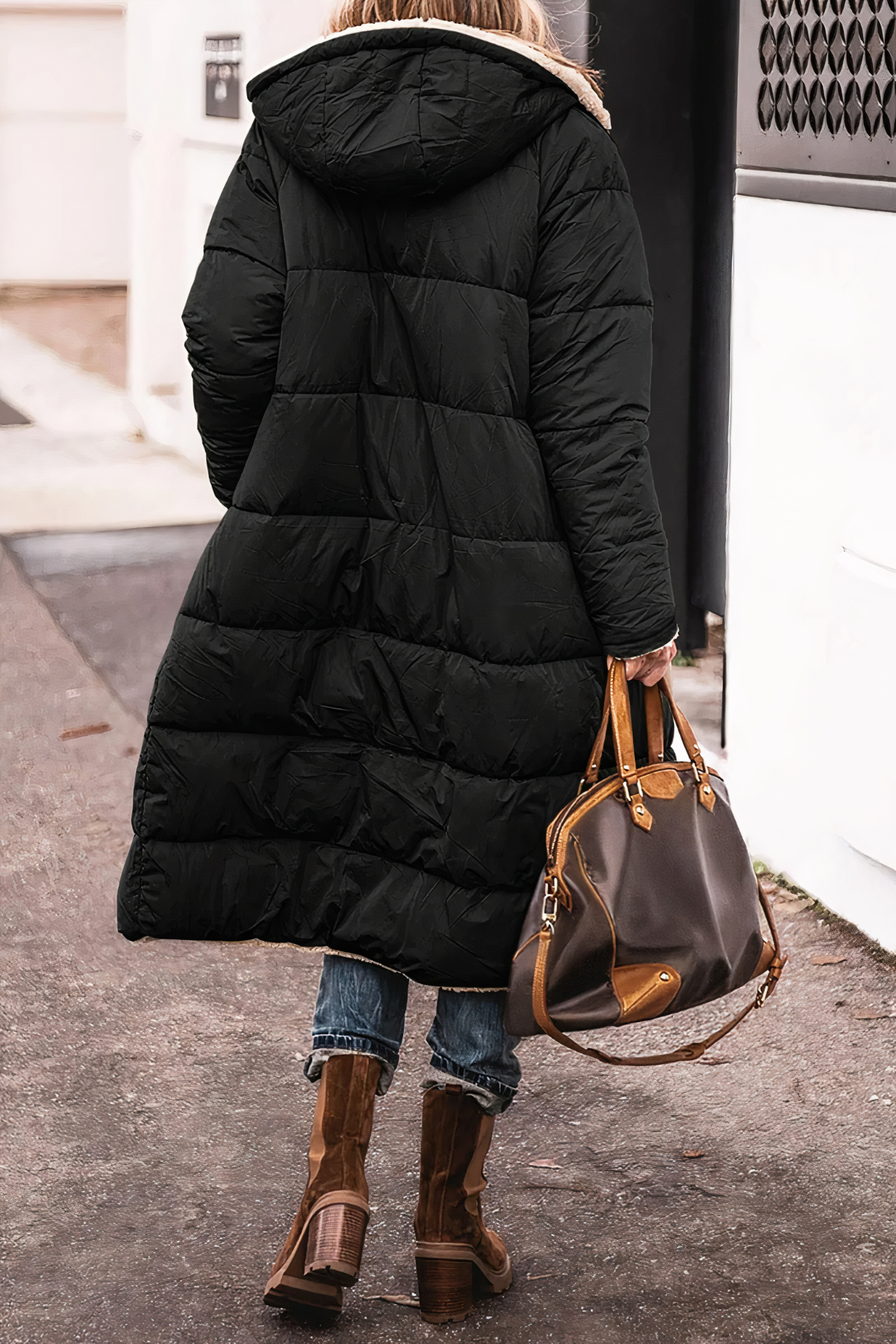 Long Padded Coat with Soft Lining for Everyday Warmth