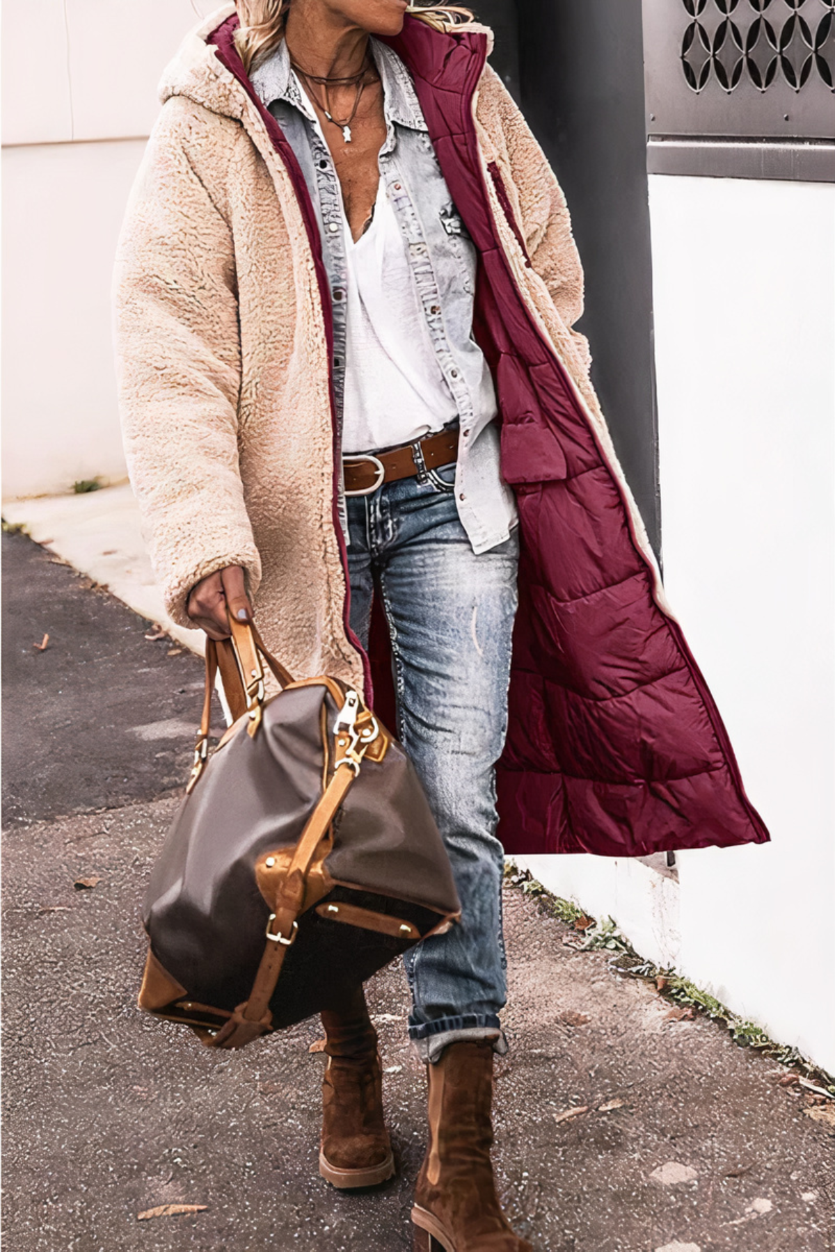 Long Padded Coat with Soft Lining for Everyday Warmth