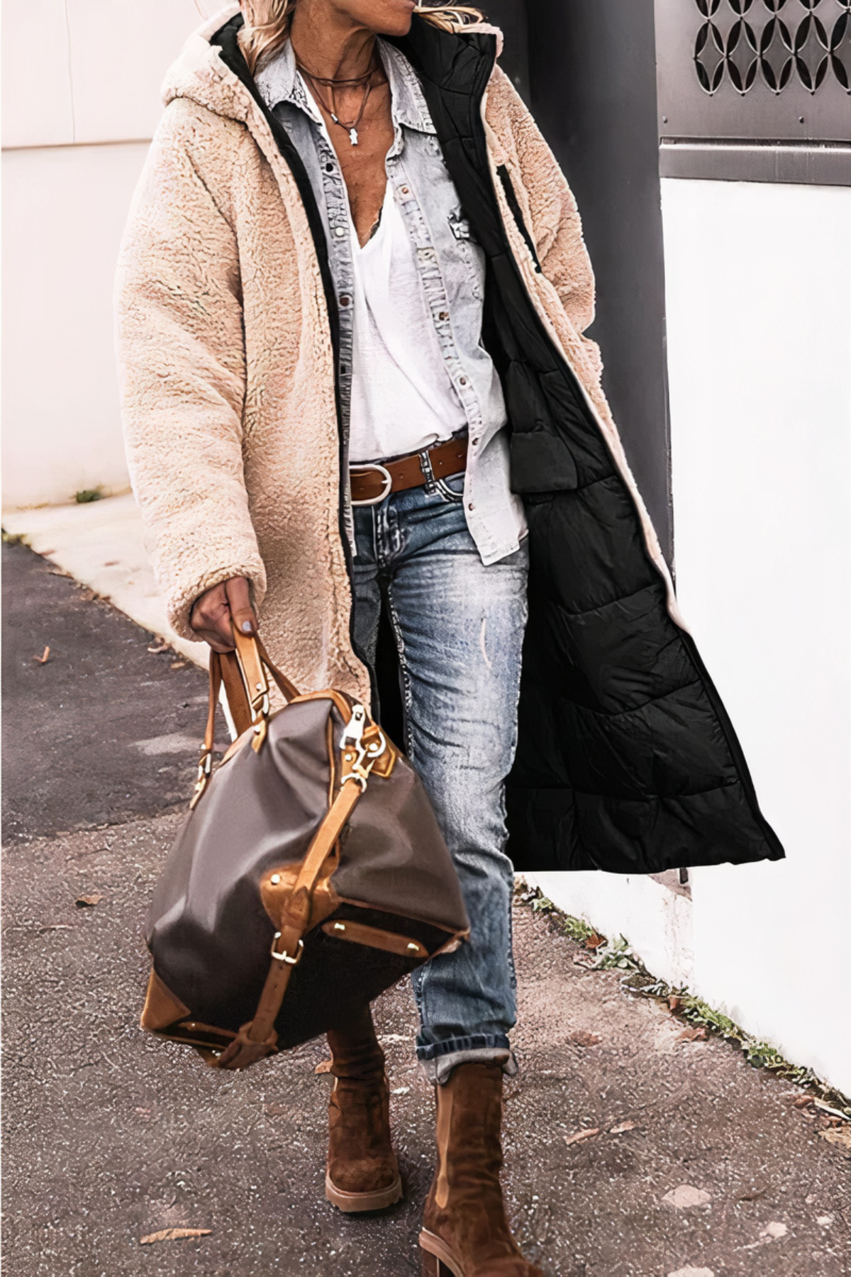 Long Padded Coat with Soft Lining for Everyday Warmth