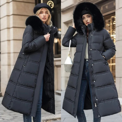 Warm Winter Parka Coat with Cosy Trimmed Hood