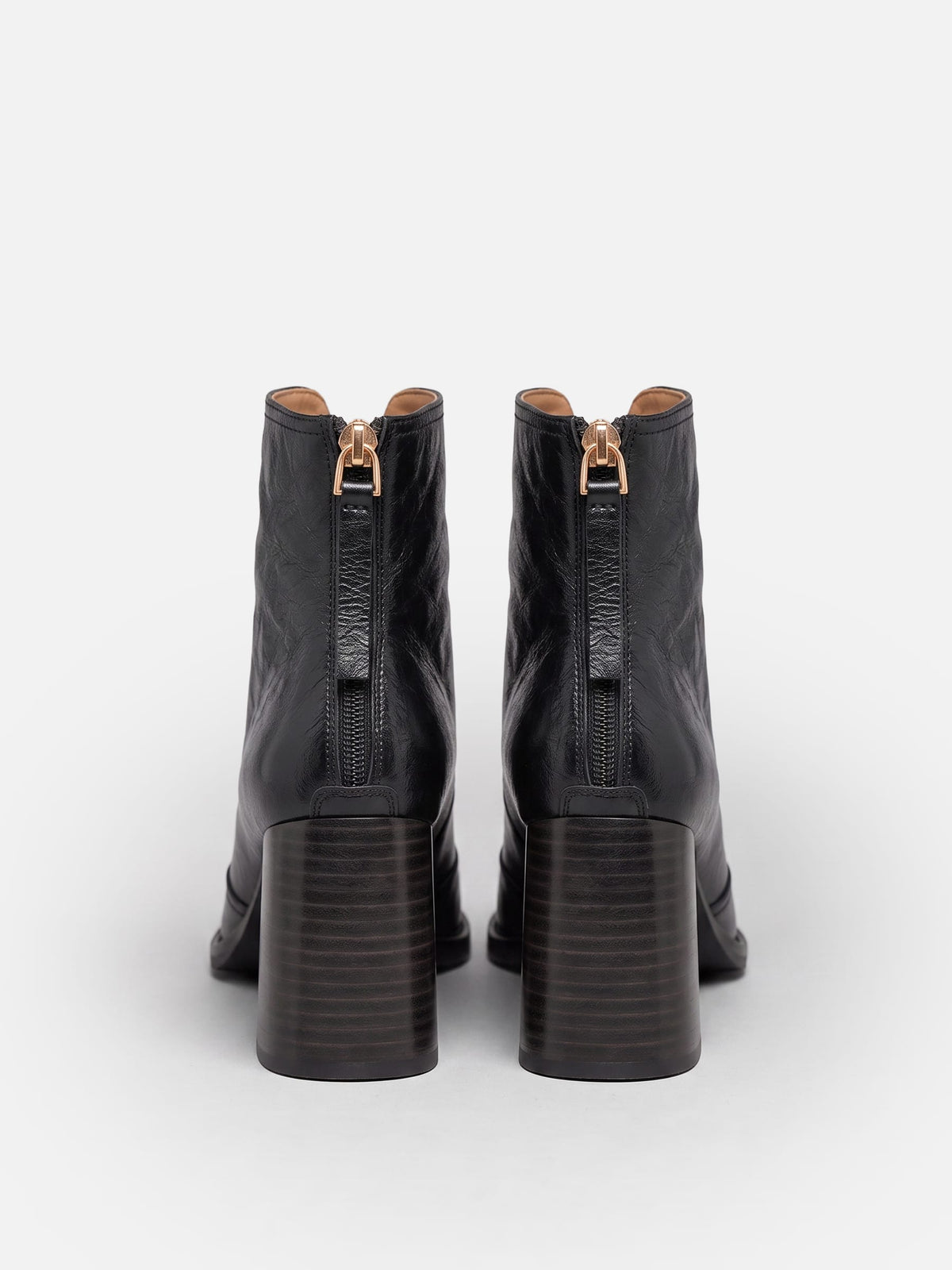 Women's Chunky Square Heel Zip Ankle Boots