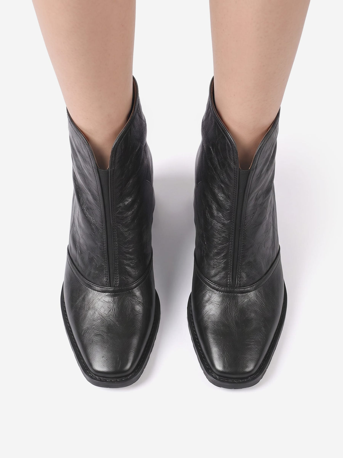 Women's Chunky Square Heel Zip Ankle Boots