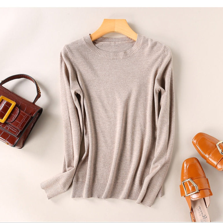 Women's Knit Round Neck Pullover Jumper