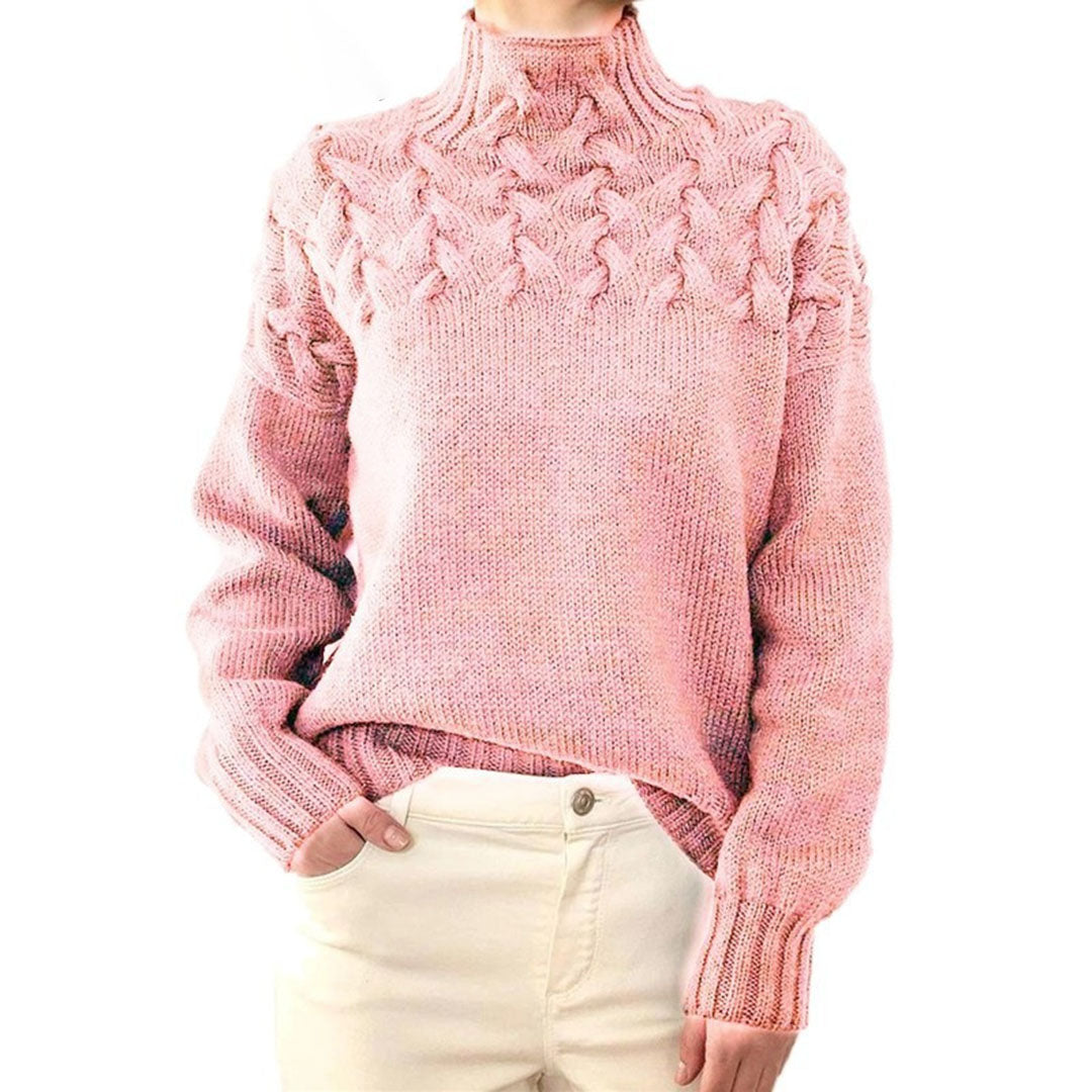 Oversized Cashmere-Look Turtleneck Jumper — Pink