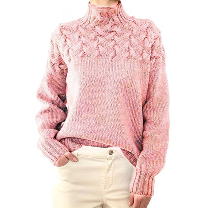 Oversized Cashmere-Look Turtleneck Jumper — Pink