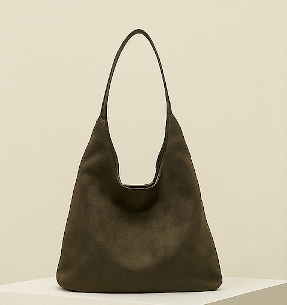 Soft Structured Hobo Tote Bag with Top Handle — Green