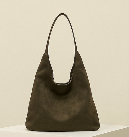 Soft Structured Hobo Tote Bag with Top Handle — Green