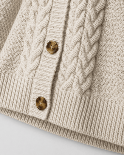 Women's Cable Knit Button Front Cardigan