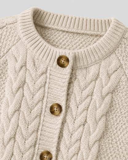 Women's Cable Knit Button Front Cardigan