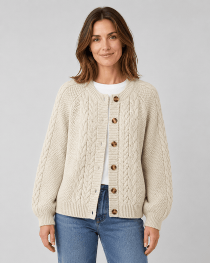Women's Cable Knit Button Front Cardigan