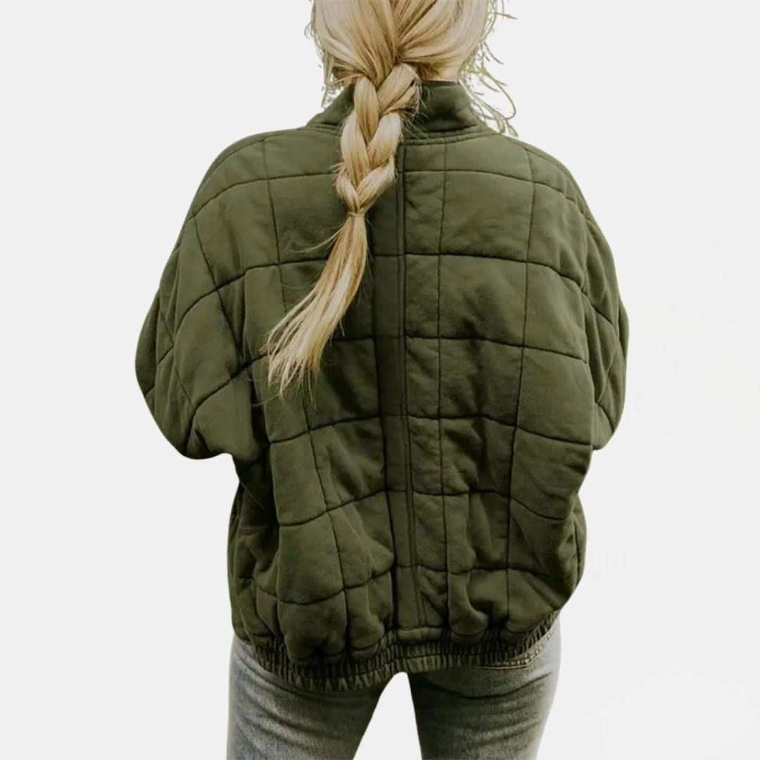 Women's Oversized Quilted Zip-Front Puffer Jacket