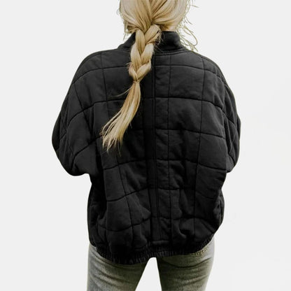 Women's Oversized Quilted Zip-Front Puffer Jacket