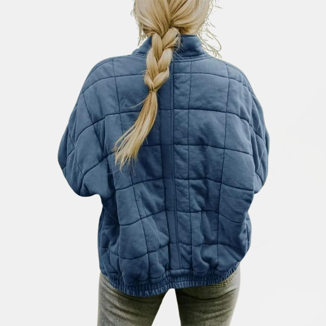 Women's Oversized Quilted Zip-Front Puffer Jacket