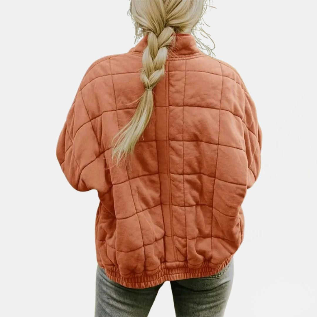 Women's Oversized Quilted Zip-Front Puffer Jacket