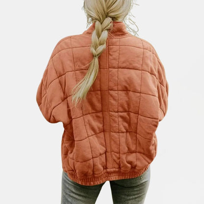 Women's Oversized Quilted Zip-Front Puffer Jacket