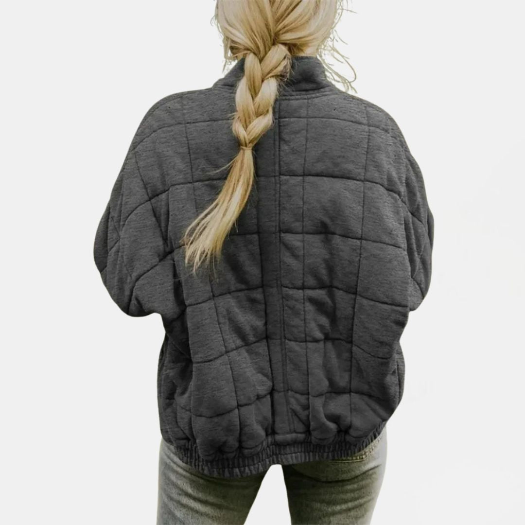 Women's Oversized Quilted Zip-Front Puffer Jacket