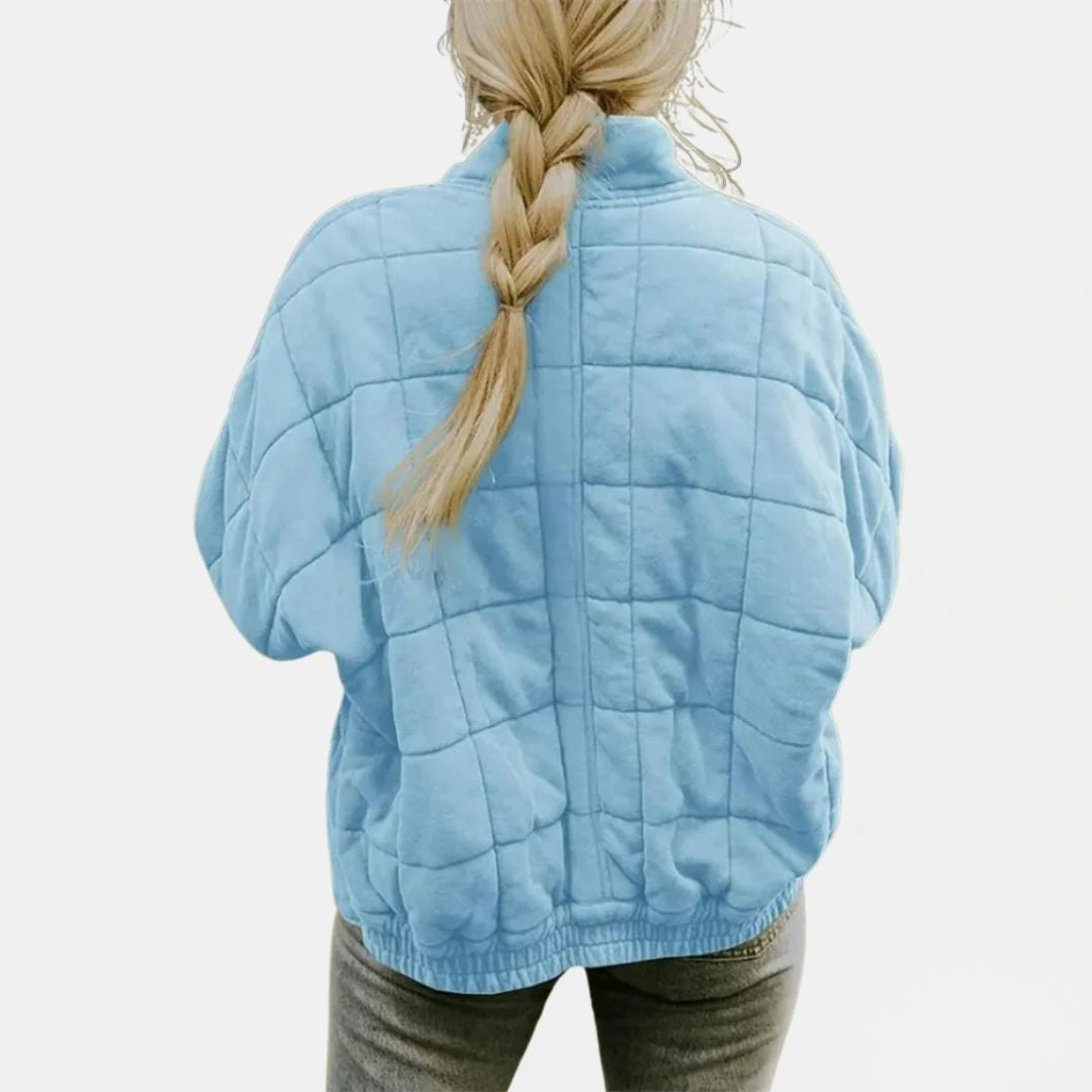 Women's Oversized Quilted Zip-Front Puffer Jacket