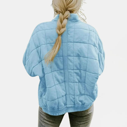 Women's Oversized Quilted Zip-Front Puffer Jacket