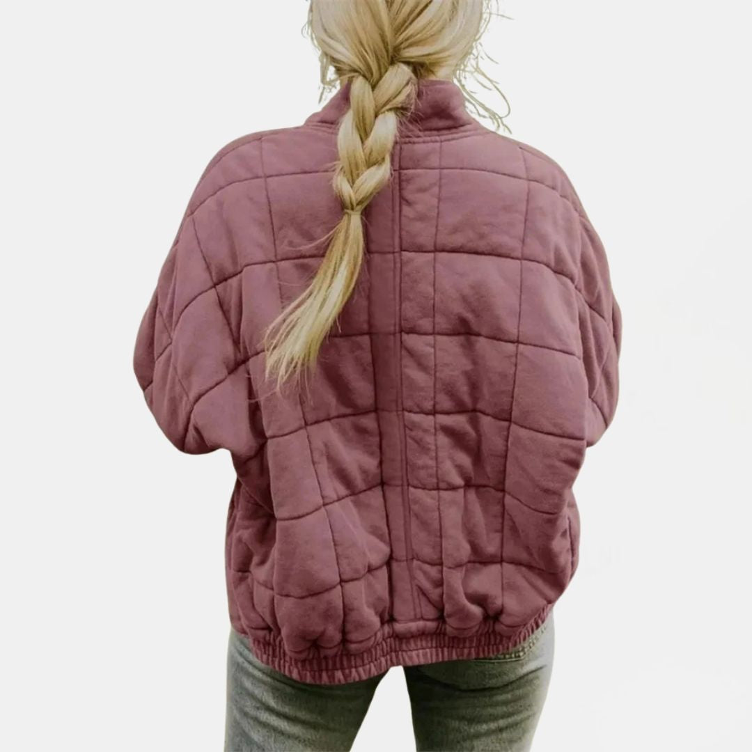 Women's Oversized Quilted Zip-Front Puffer Jacket