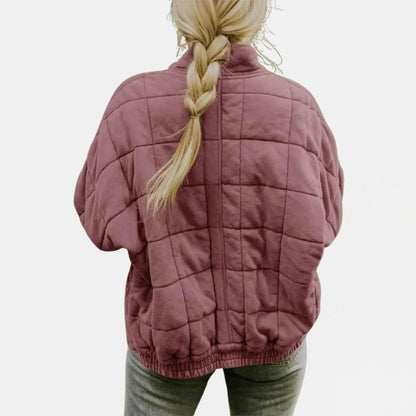 Women's Oversized Quilted Zip-Front Puffer Jacket