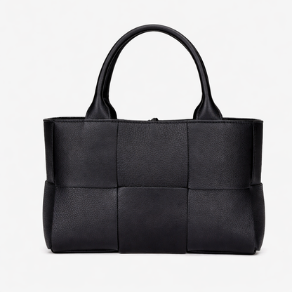 Purple Woven Vegan Leather Tote Bag