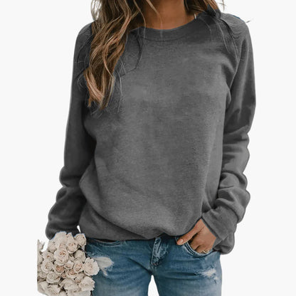 Striped Knit Pullover | Long Sleeve Round Neck Jumper — Grey