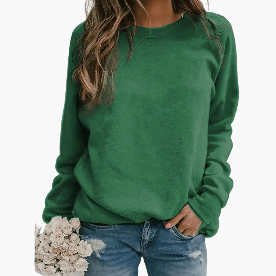 Striped Knit Pullover | Long Sleeve Round Neck Jumper — Green