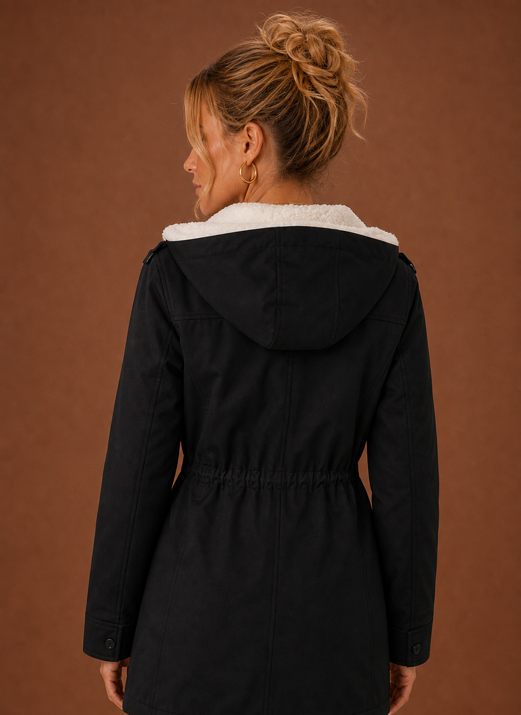 Hooded Fleece-Lined Parka Jacket - Long Winter Coat