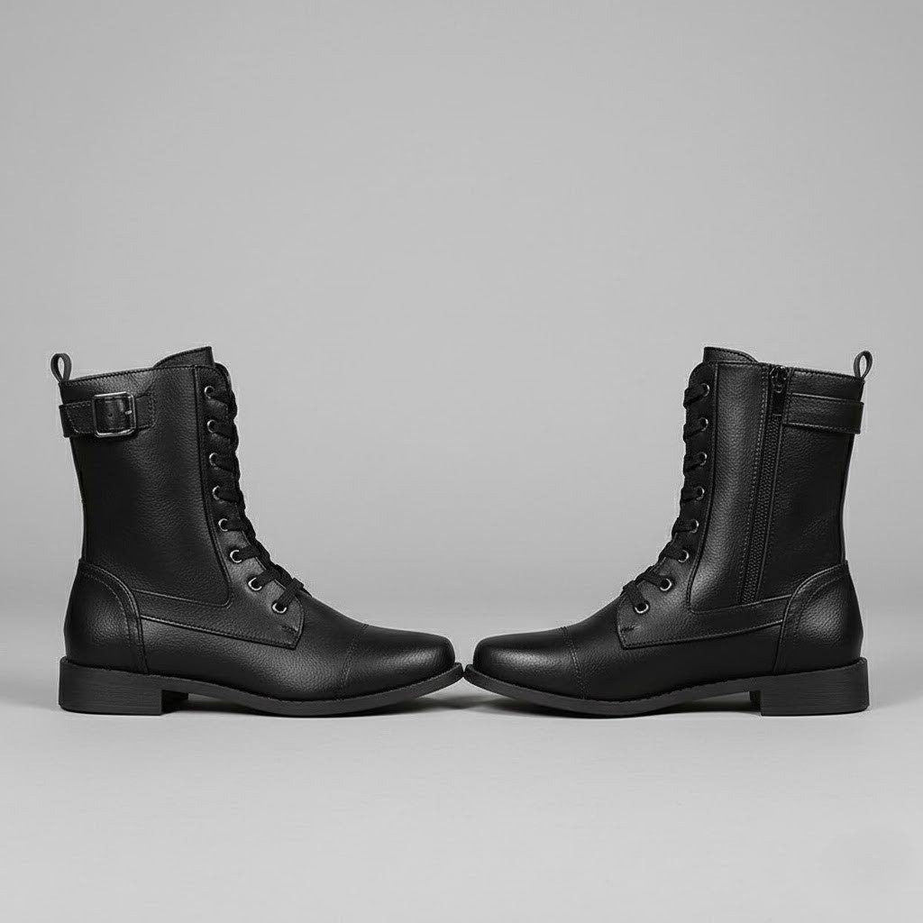 Brown Cushioned Ankle Boots with Side Zip