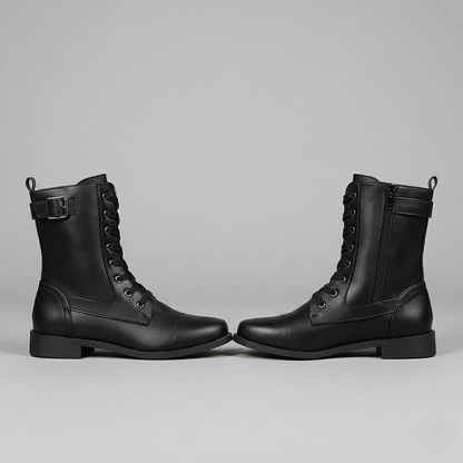 Brown Cushioned Ankle Boots with Side Zip
